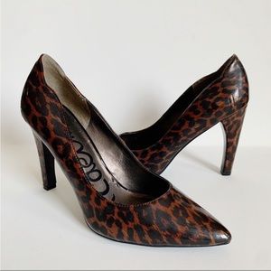 Sam Edelman size 6 Never Worn Sadi Leopard patent leather heels